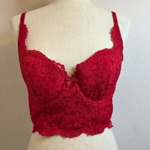 Victoria's Secret Scarlet Lace‎ Bustier Size 36C